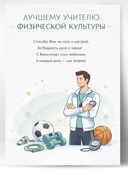 Грамота школьная - Лучшему учителю физической культуры