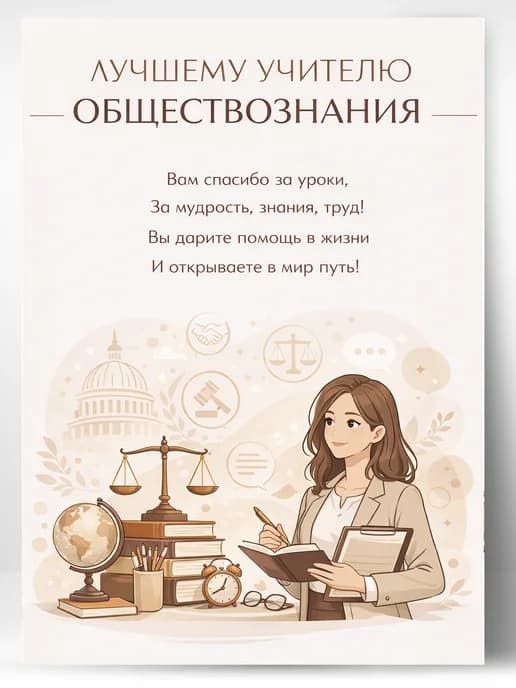 Грамота для награждения - Лучшему учителю обществознания