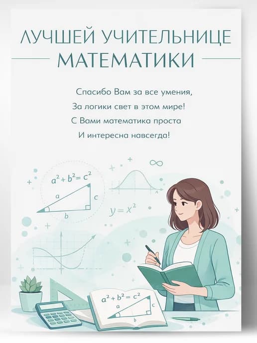 Грамота для награждения - Лучшей учительнице математики