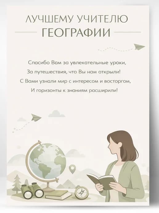 Грамота для награждения - Лучшему учителю географии