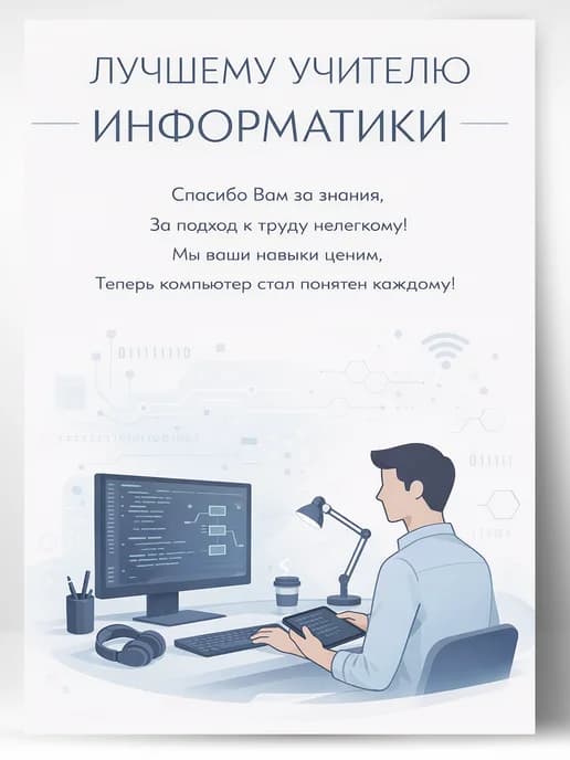 Грамота для награждения - Лучшему учителю информатики