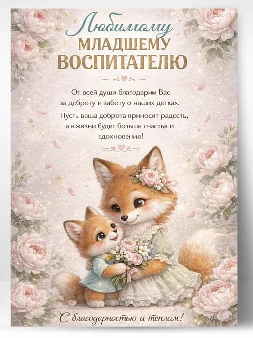 Грамота подарочная - Любимому младшему воспитателю
