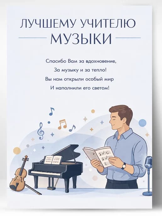 Грамота для награждения - Лучшему учителю музыки
