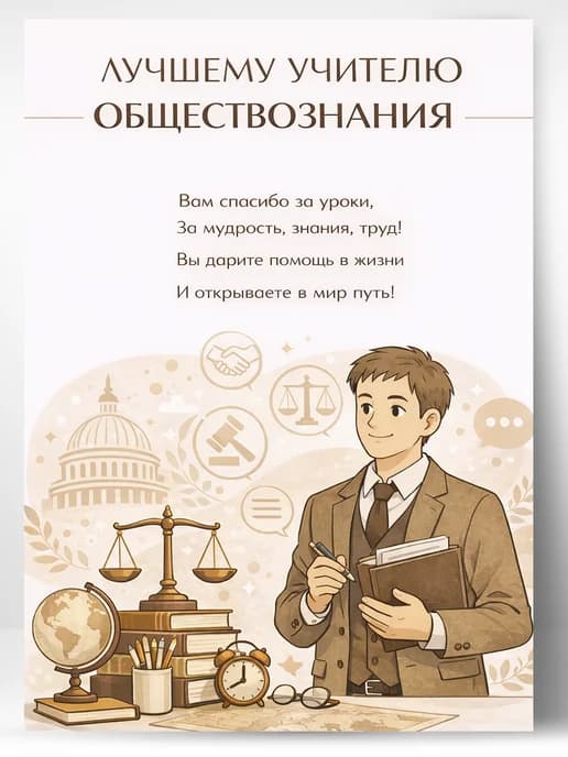 Грамота для награждения - Лучшему учителю обществознания