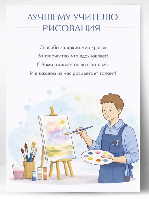 Грамота для награждения - Лучшему учителю рисования