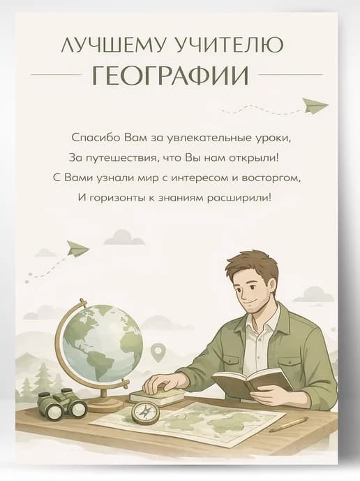 Грамота для награждения - Лучшему учителю географии