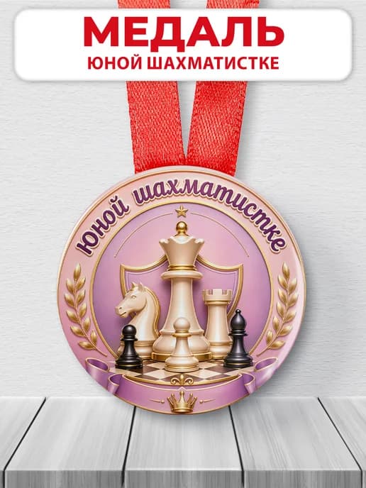 Медаль подарочная спортивная - Юной шахматистке