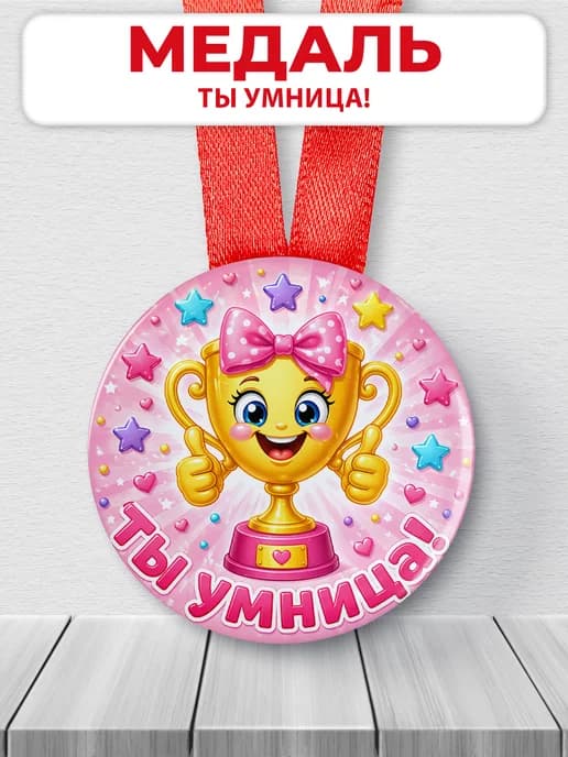 Медаль подарочная - Ты умница!